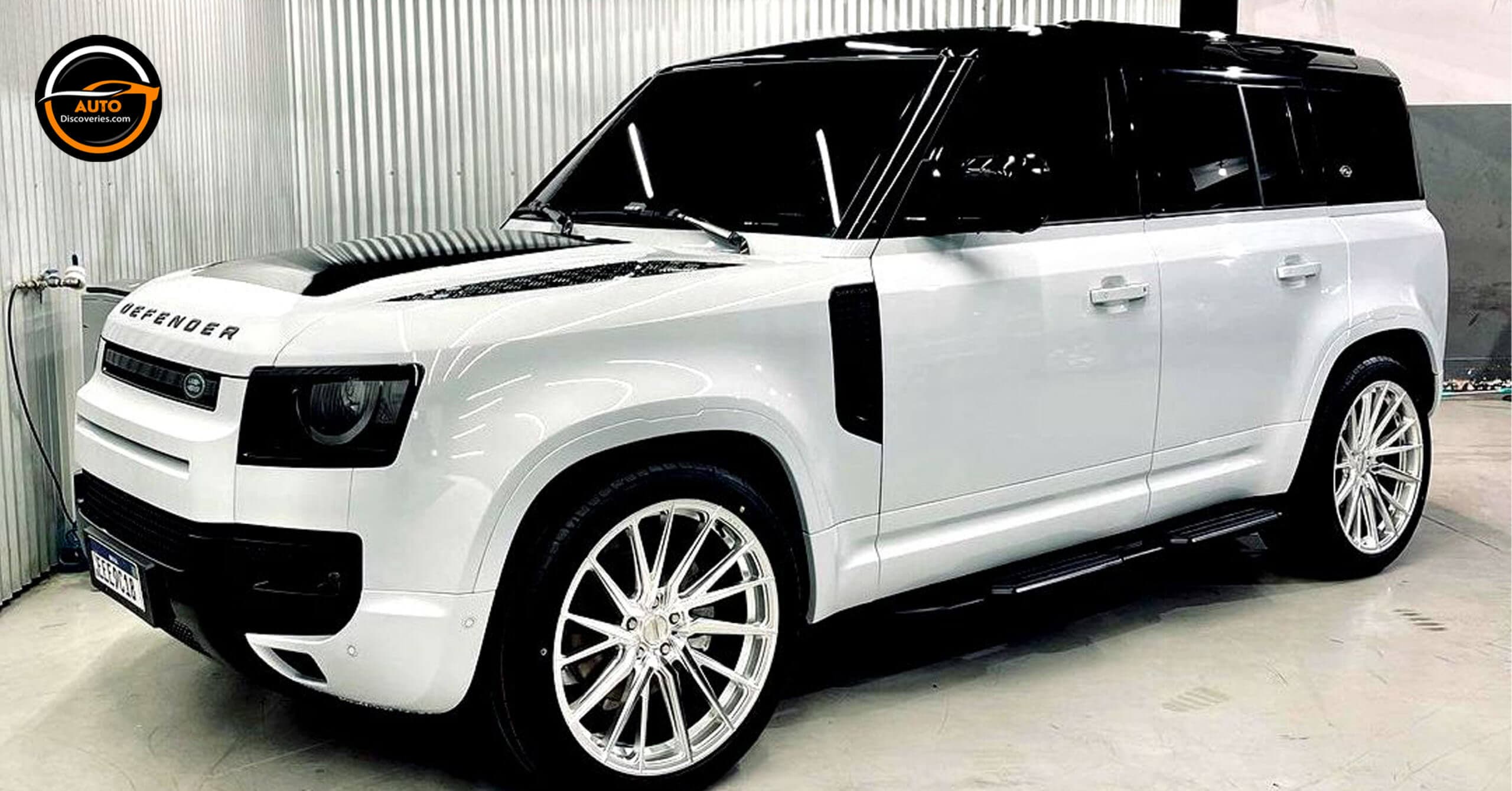 White Defender Customize Custom White And Black Land Rover Defender On Vossen Wheels ...